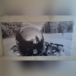Monochrome Motorcycle Ride Art Print